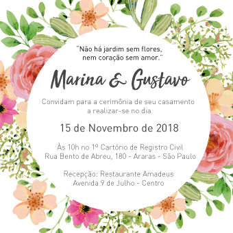 Featured image of post Editavel Convite Casamento Floral A partir de r 6 69 un comprar